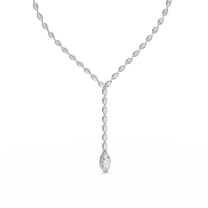 Marquise Cut Bezel Set Lab Grown Diamond Tennis Necklace - HIGHCARAT DIAMONDS