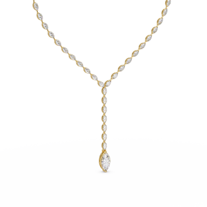 Marquise Cut Bezel Set Lab Grown Diamond Tennis Necklace - HIGHCARAT DIAMONDS