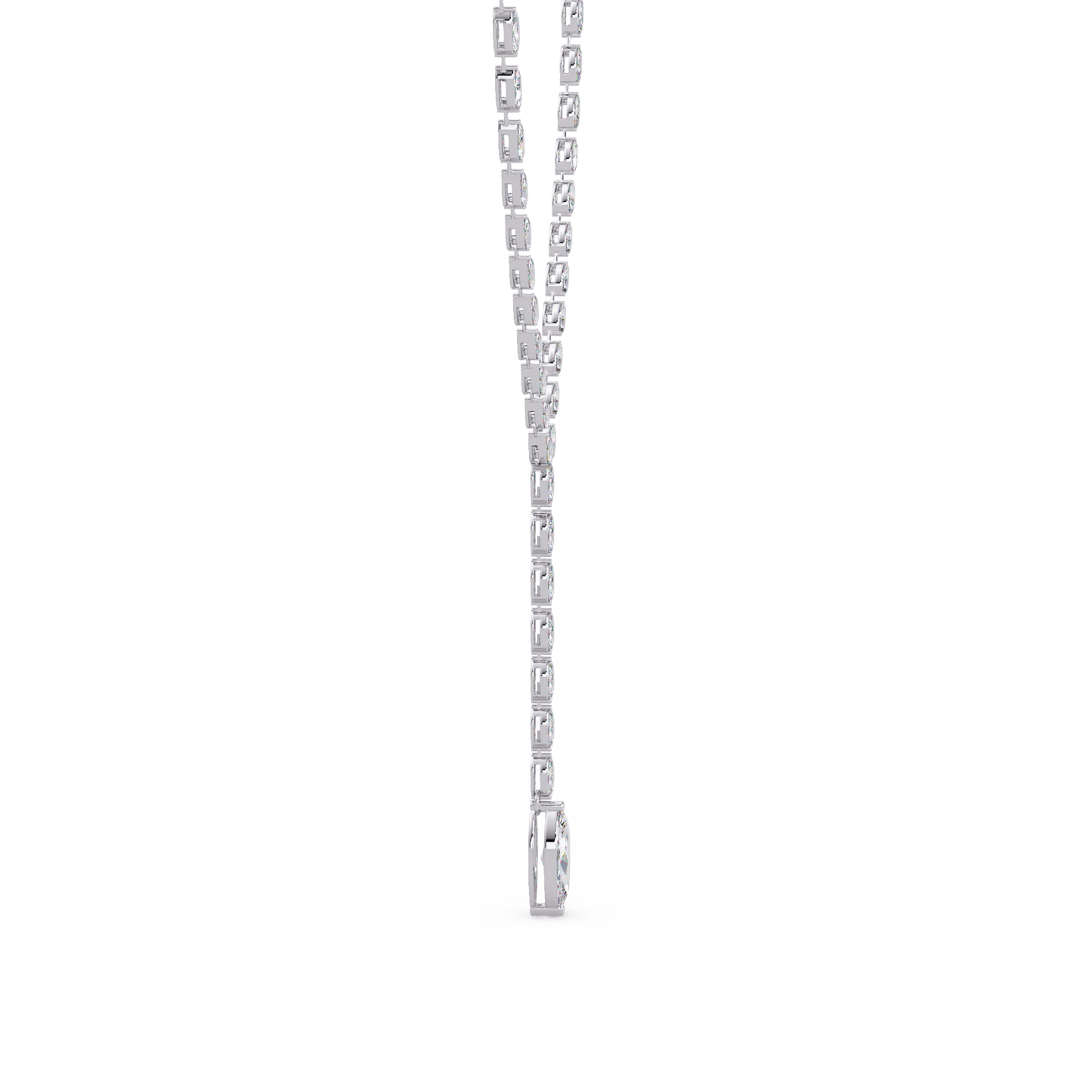 Marquise Cut Bezel Set Lab Grown Diamond Tennis Necklace - HIGHCARAT DIAMONDS