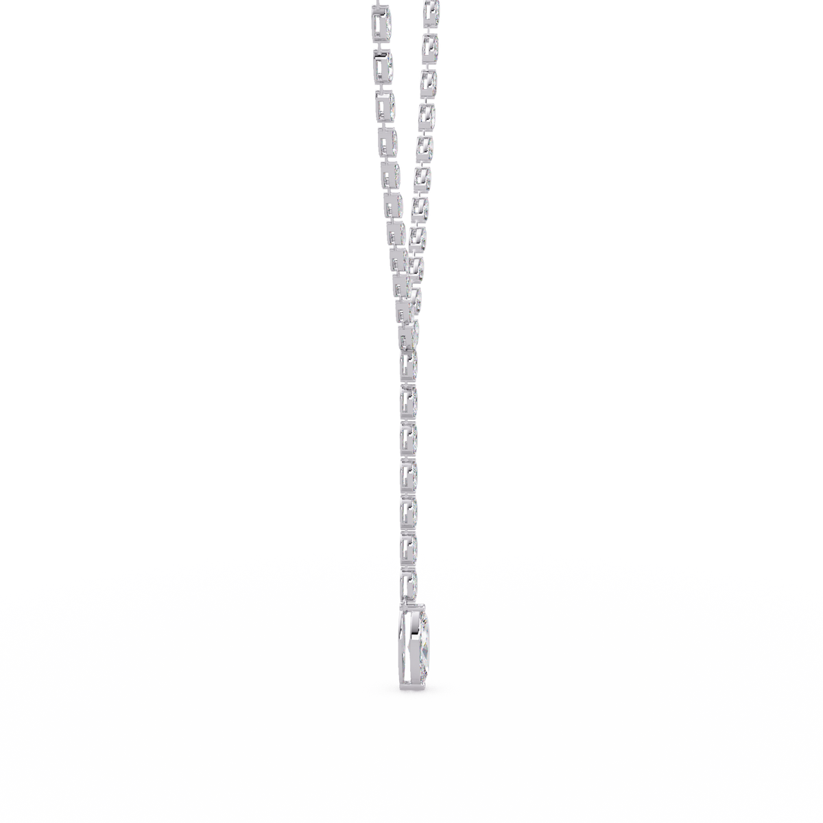 Marquise Cut Bezel Set Lab Grown Diamond Tennis Necklace - HIGHCARAT DIAMONDS