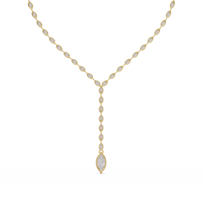 Marquise Cut Bezel Set Lab Grown Diamond Tennis Necklace - HIGHCARAT DIAMONDS