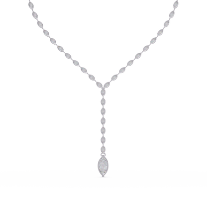 Marquise Cut Bezel Set Lab Grown Diamond Tennis Necklace - HIGHCARAT DIAMONDS