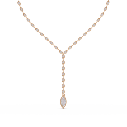 Marquise Cut Bezel Set Lab Grown Diamond Tennis Necklace - HIGHCARAT DIAMONDS