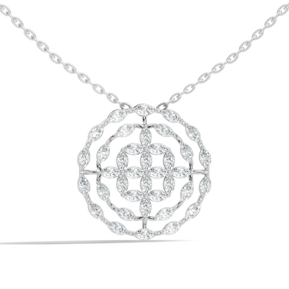 Sustainable Luxury Marquise Cut Lab Grown- Natural  Diamond Pendant  Everyday Elegance For Women - HIGHCARAT DIAMONDS