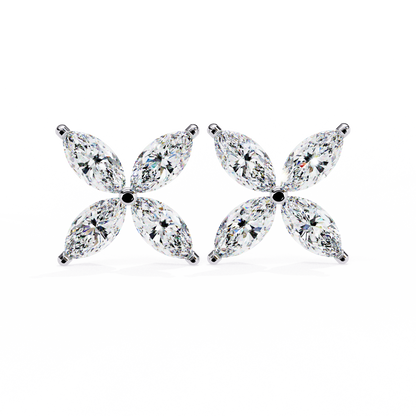 Marquise Cut White Colorless Diamond Antique Minimalist Classic Elegant Prong Set Dainty Stud Earring For Her - HIGHCARAT DIAMONDS