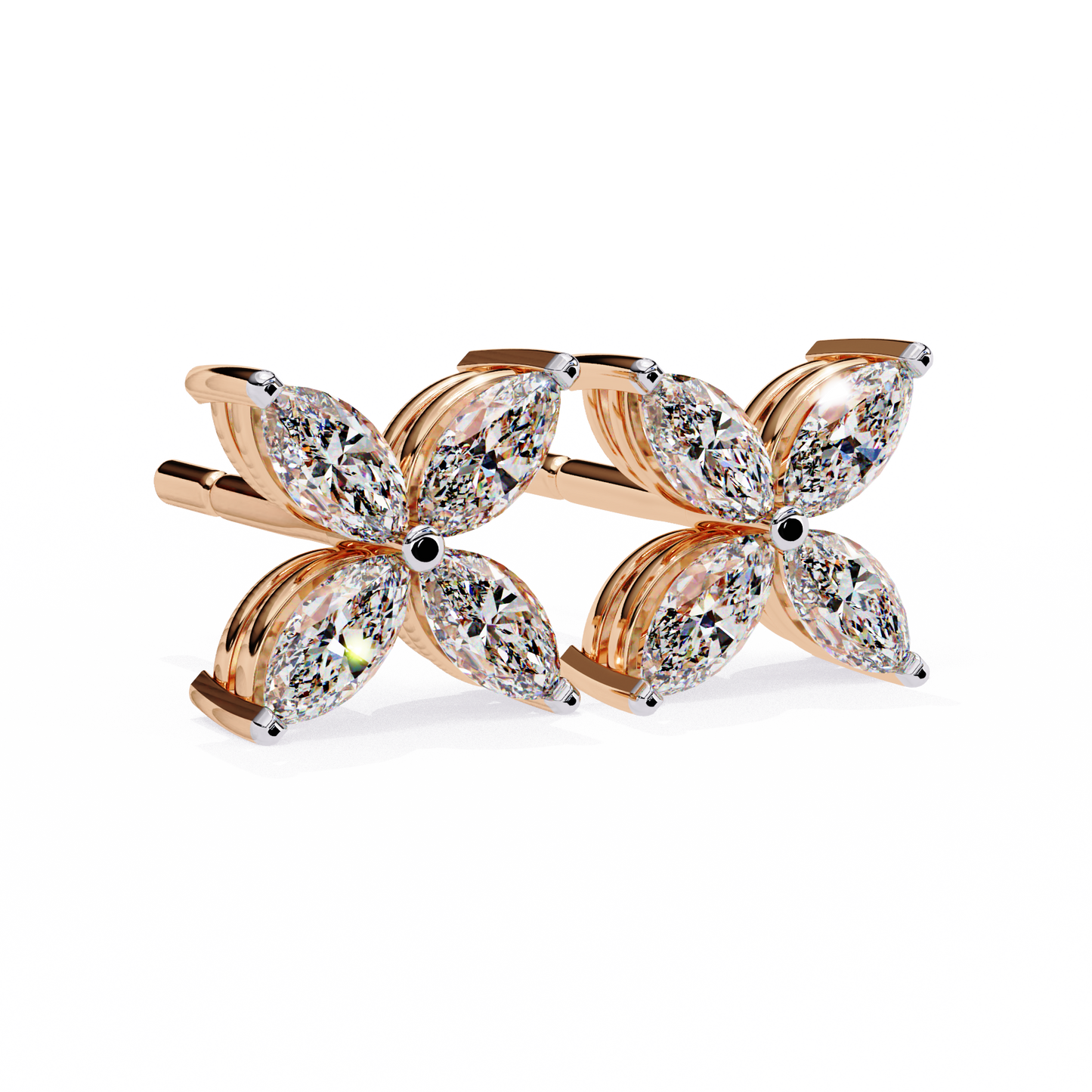 Marquise Cut White Colorless Diamond Antique Minimalist Classic Elegant Prong Set Dainty Stud Earring For Her - HIGHCARAT DIAMONDS