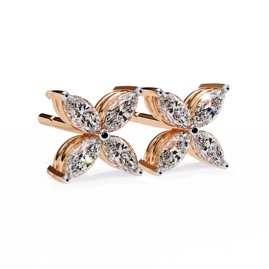 Marquise Cut White Colorless Diamond Antique Minimalist Classic Elegant Prong Set Dainty Stud Earring For Her - HIGHCARAT DIAMONDS