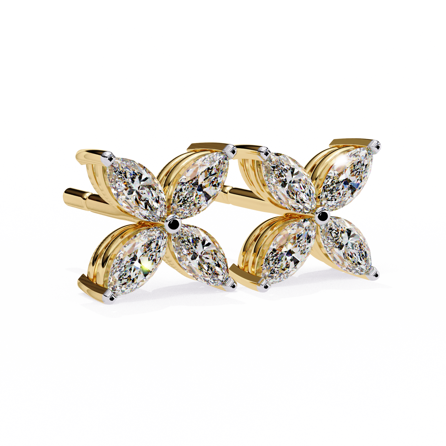 Marquise Cut White Colorless Diamond Antique Minimalist Classic Elegant Prong Set Dainty Stud Earring For Her - HIGHCARAT DIAMONDS