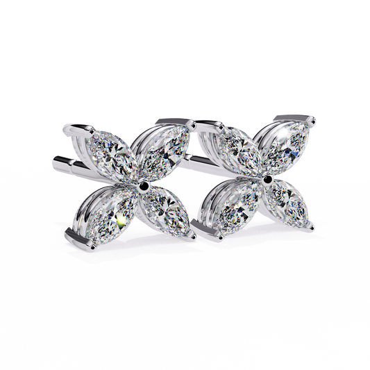 Marquise Cut White Colorless Diamond Antique Minimalist Classic Elegant Prong Set Dainty Stud Earring For Her - HIGHCARAT DIAMONDS