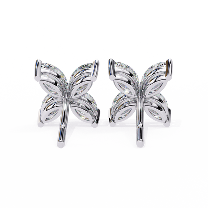 Marquise Cut White Colorless Diamond Antique Minimalist Classic Elegant Prong Set Dainty Stud Earring For Her - HIGHCARAT DIAMONDS