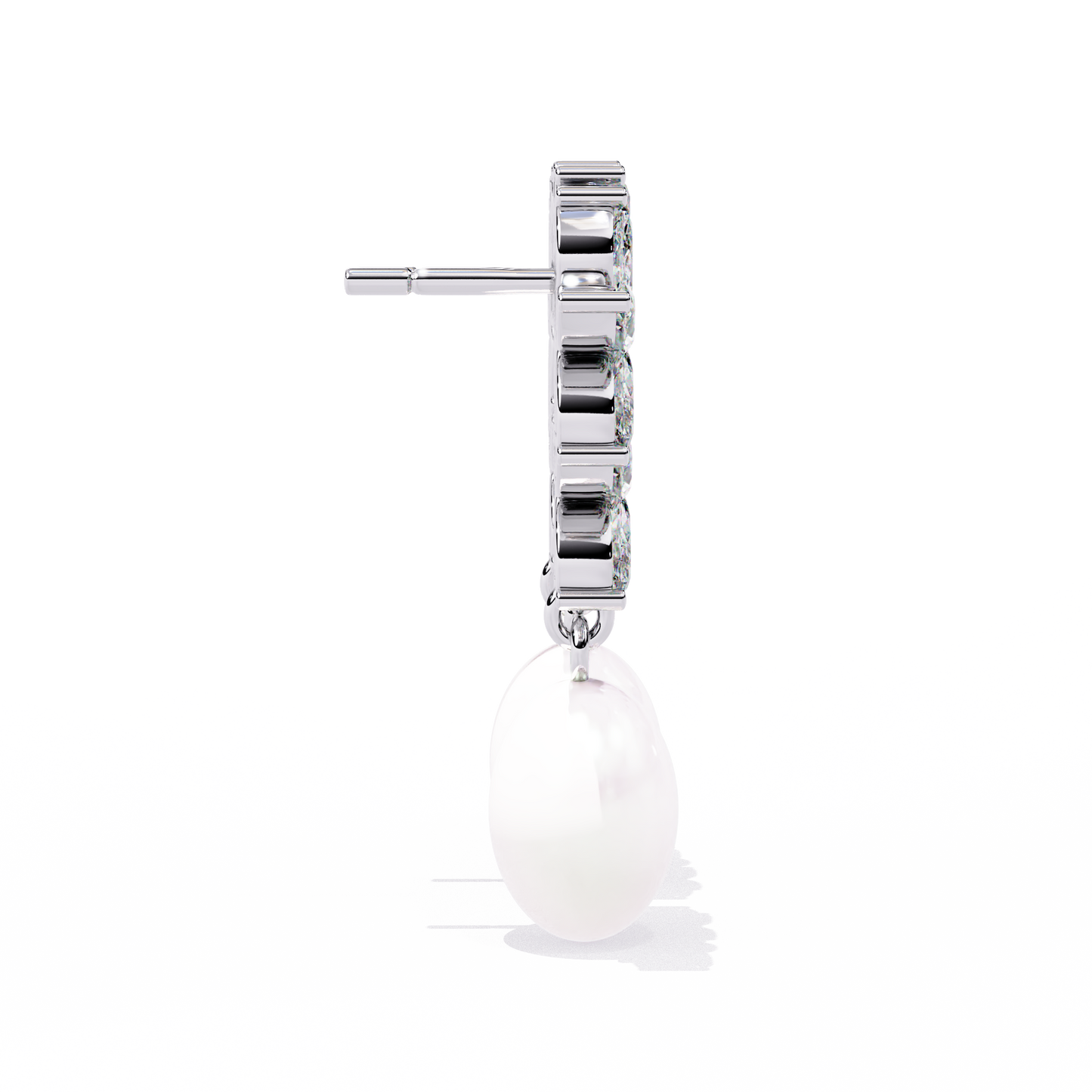 Marquise Cut Crystal Flower And Pearl 2.39Ct Diamond Stacking Prong Set Vintage Drop Earring For Gift