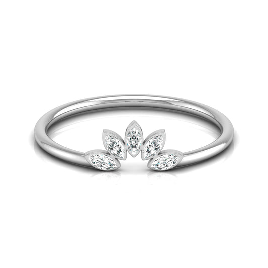 Marquise Cut Diamond Curved Crown Bezel Set Ring - HIGHCARAT DIAMONDS
