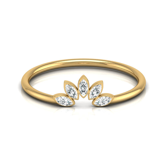Marquise Cut Diamond Curved Crown Bezel Set Ring - HIGHCARAT DIAMONDS