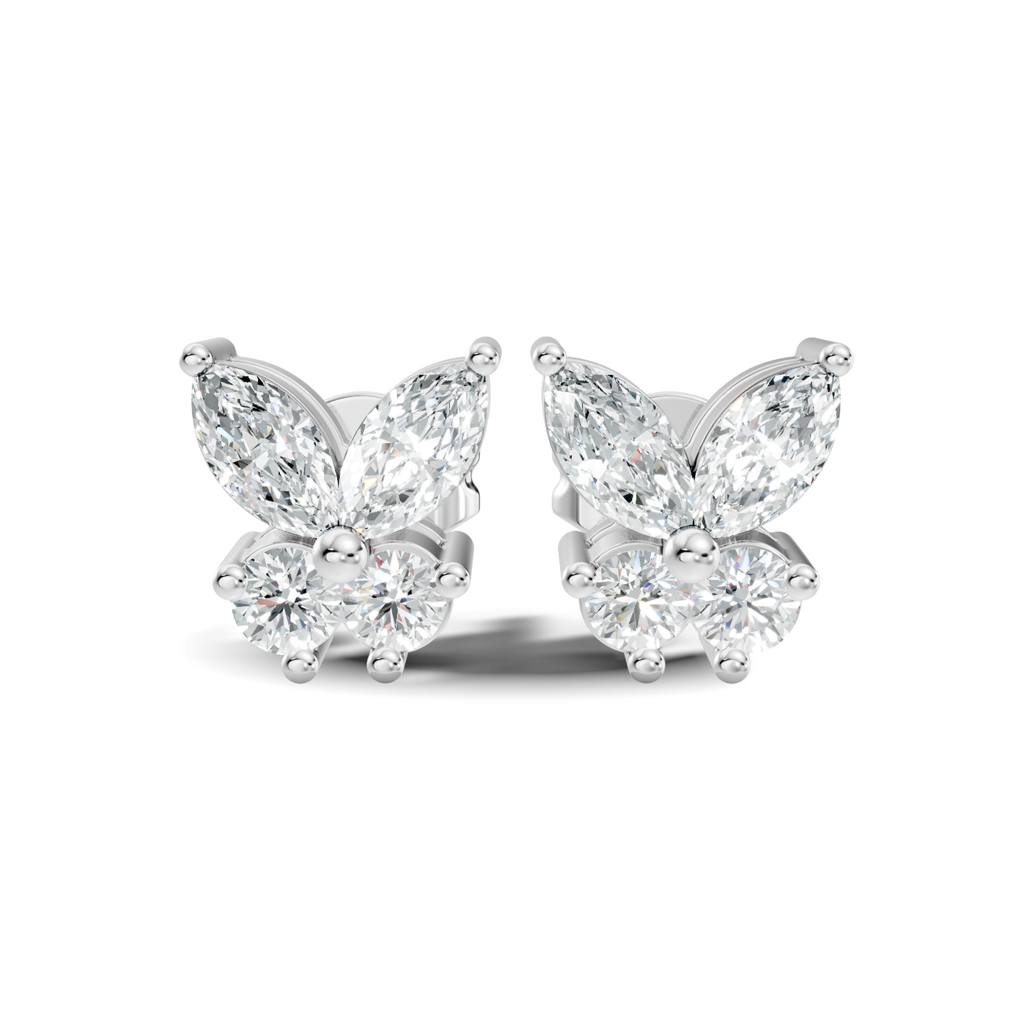 Stunning Marquise & Round Natural Diamond 14k Solid Gold Elegance Vintage Earrings For Birthday Gift - HIGHCARAT DIAMONDS
