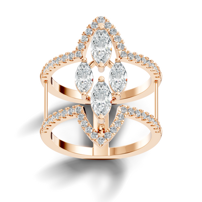 1.71Ct Marquise and Round Cut Top Grade Diamond Antique Vintage Art Deco Cluster Party Wear Ring For Her - HIGHCARAT DIAMONDS