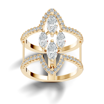 1.71Ct Marquise and Round Cut Top Grade Diamond Antique Vintage Art Deco Cluster Party Wear Ring For Her - HIGHCARAT DIAMONDS