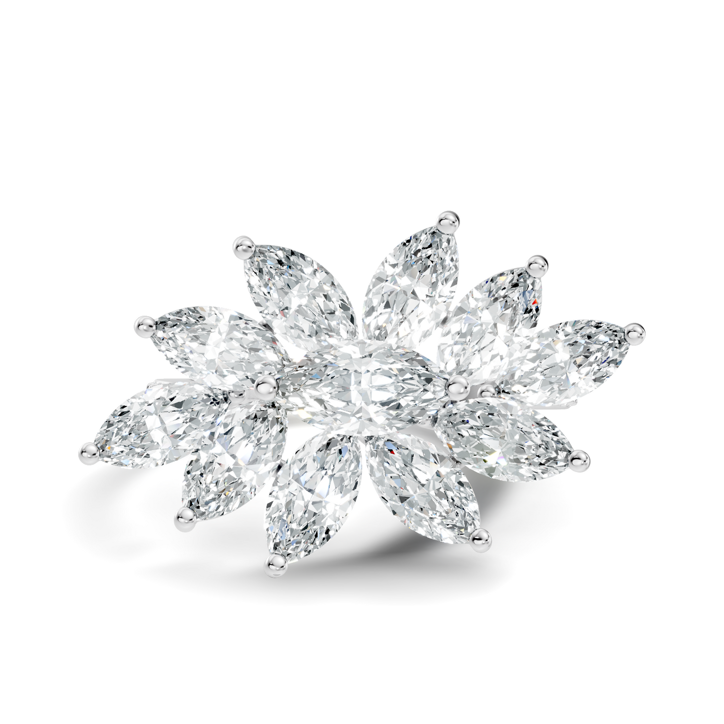 4.06t Marquise and Round Cut Diamond Unique Handcrafted Dainty Stacking Vintage Wedding Ring For Her - HIGHCARAT DIAMONDS