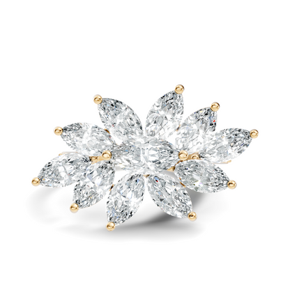 4.06t Marquise and Round Cut Diamond Unique Handcrafted Dainty Stacking Vintage Wedding Ring For Her - HIGHCARAT DIAMONDS