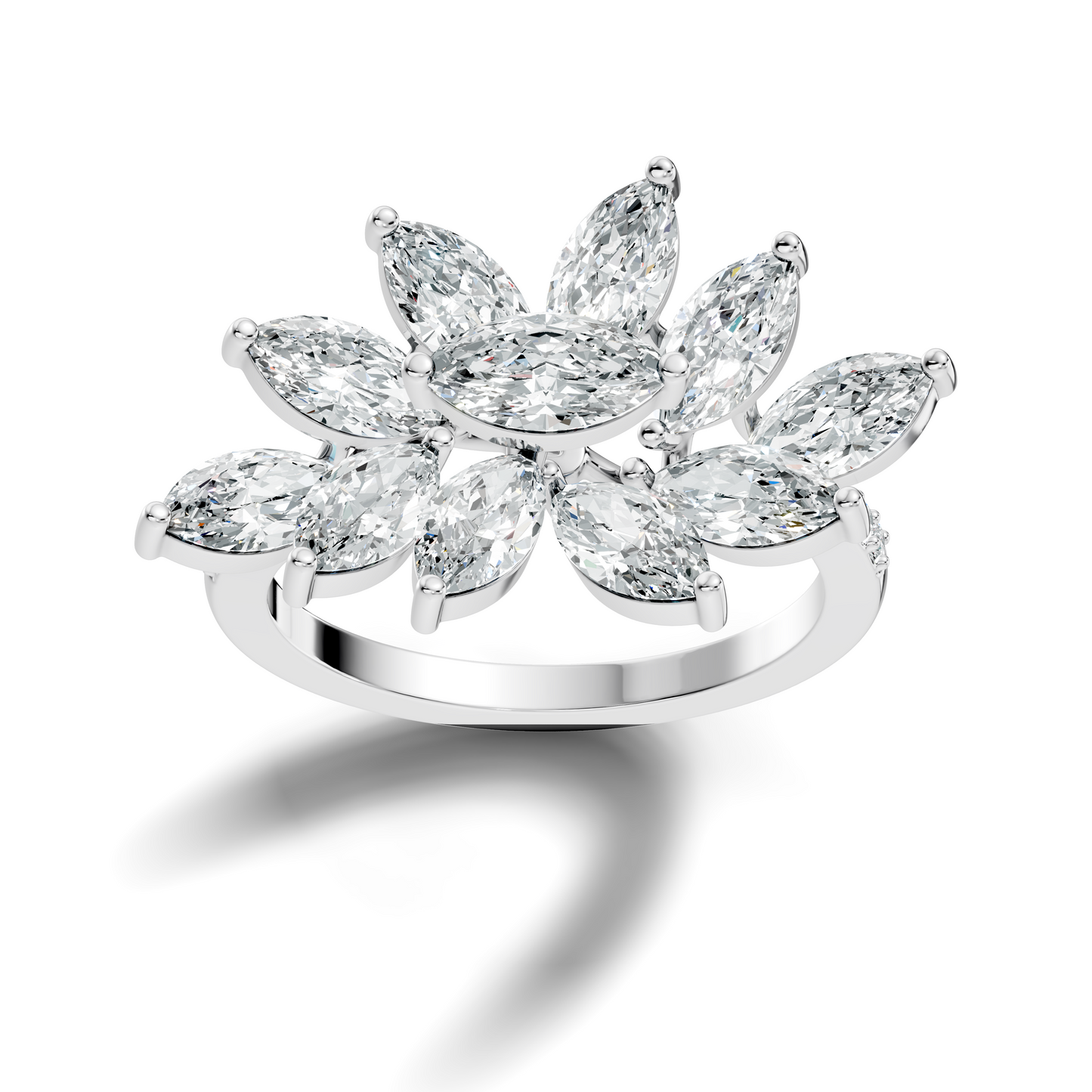 4.06t Marquise and Round Cut Diamond Unique Handcrafted Dainty Stacking Vintage Wedding Ring For Her - HIGHCARAT DIAMONDS