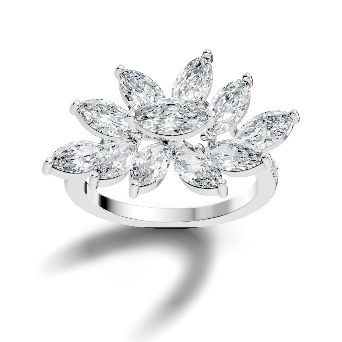 4.06t Marquise and Round Cut Diamond Unique Handcrafted Dainty Stacking Vintage Wedding Ring For Her - HIGHCARAT DIAMONDS