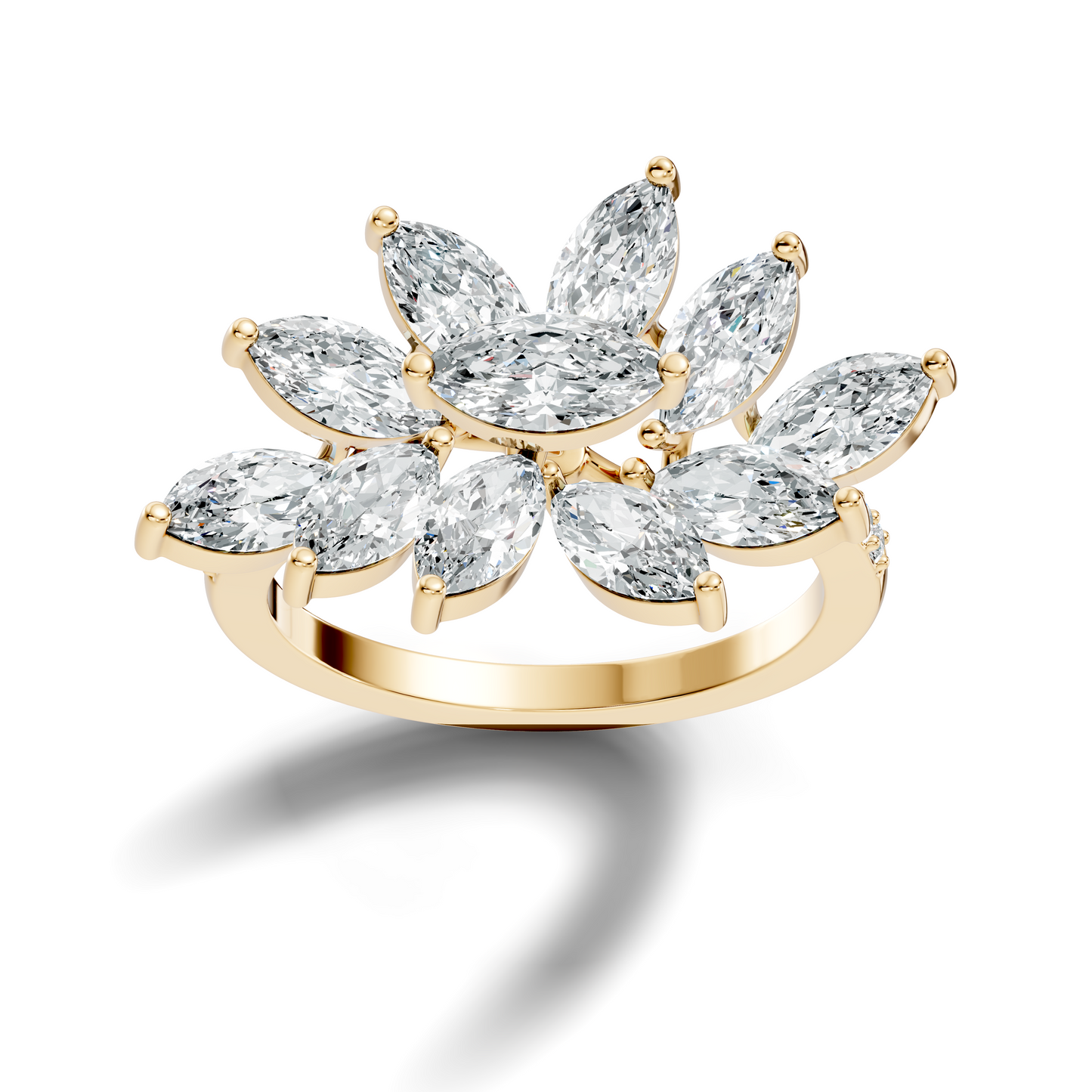 4.06t Marquise and Round Cut Diamond Unique Handcrafted Dainty Stacking Vintage Wedding Ring For Her - HIGHCARAT DIAMONDS