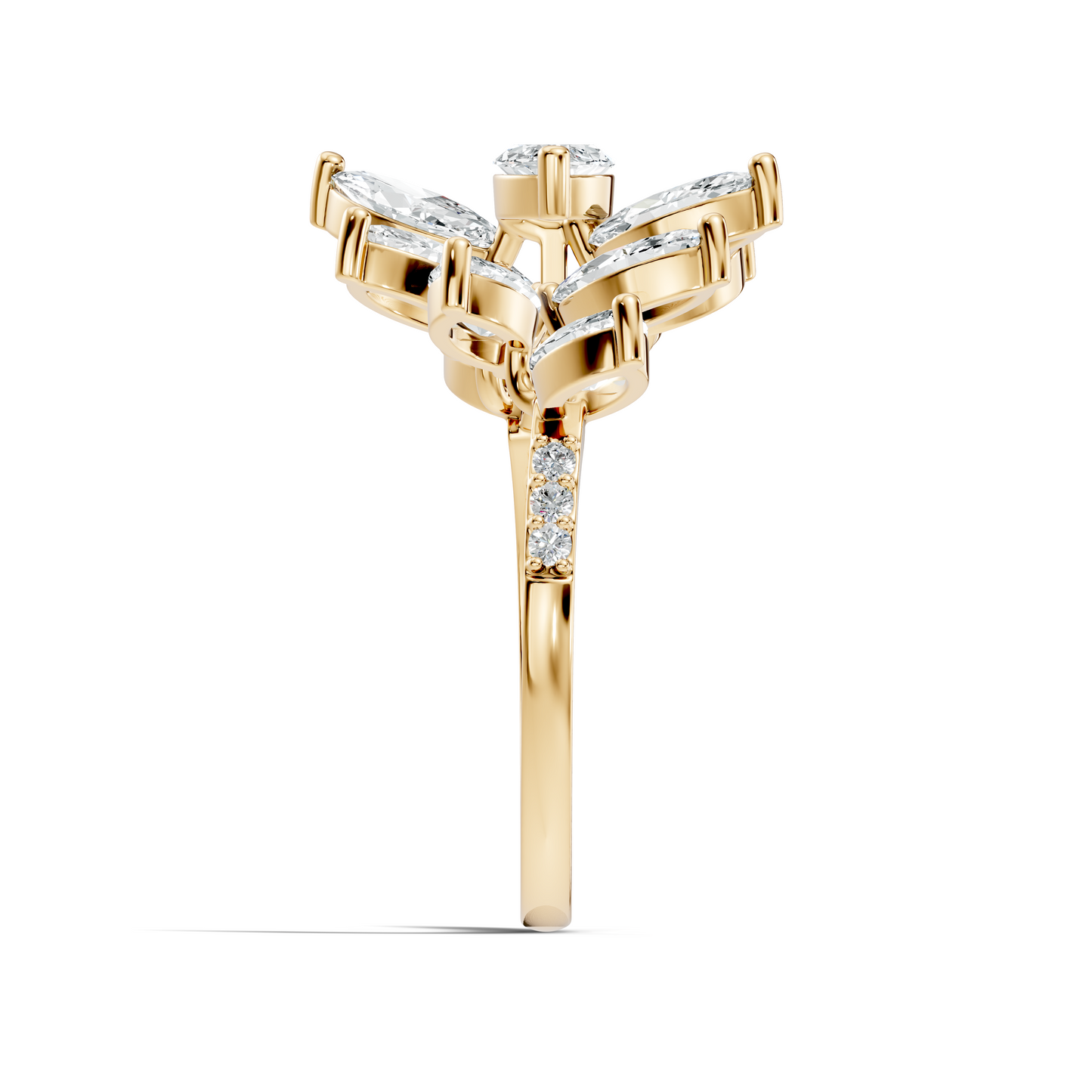 4.06t Marquise and Round Cut Diamond Unique Handcrafted Dainty Stacking Vintage Wedding Ring For Her - HIGHCARAT DIAMONDS