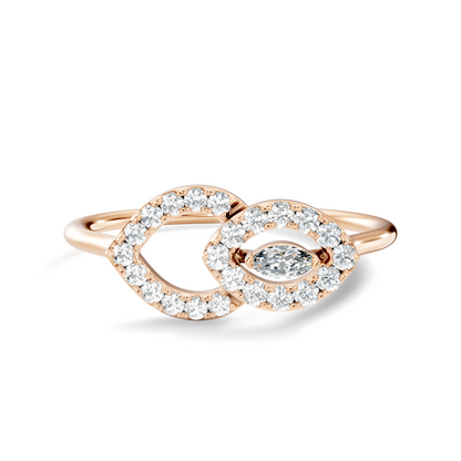 Round and Marquise Cut Lab Grown & Natural Diamond Unique Art Deco Cluster Daily Wear Ring For Her - HIGHCARAT DIAMONDS
