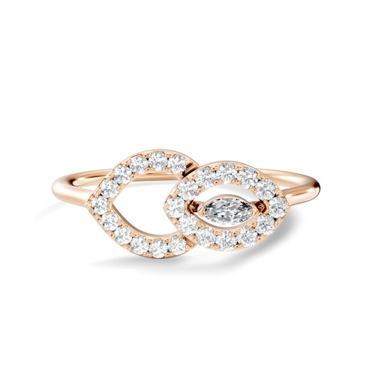 Round and Marquise Cut Lab Grown & Natural Diamond Unique Art Deco Cluster Daily Wear Ring For Her - HIGHCARAT DIAMONDS