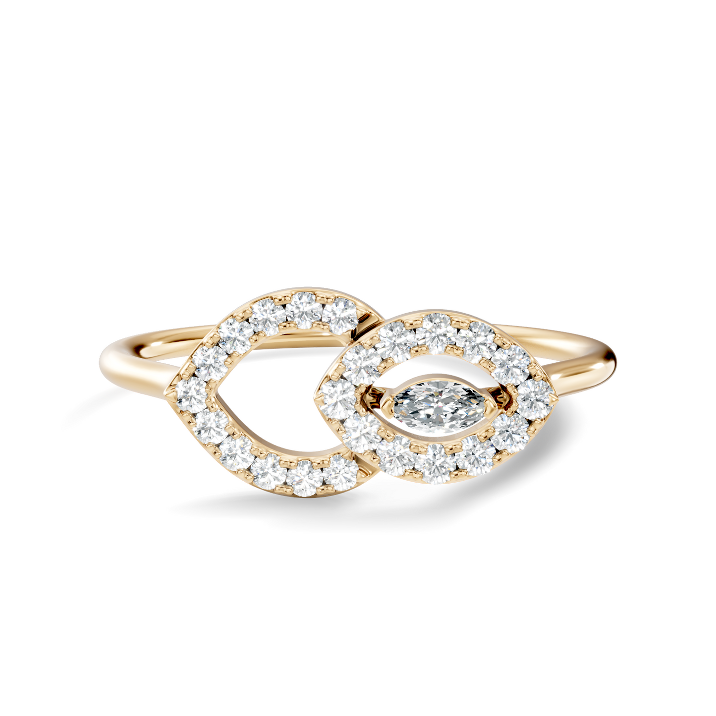 Round and Marquise Cut Lab Grown & Natural Diamond Unique Art Deco Cluster Daily Wear Ring For Her - HIGHCARAT DIAMONDS