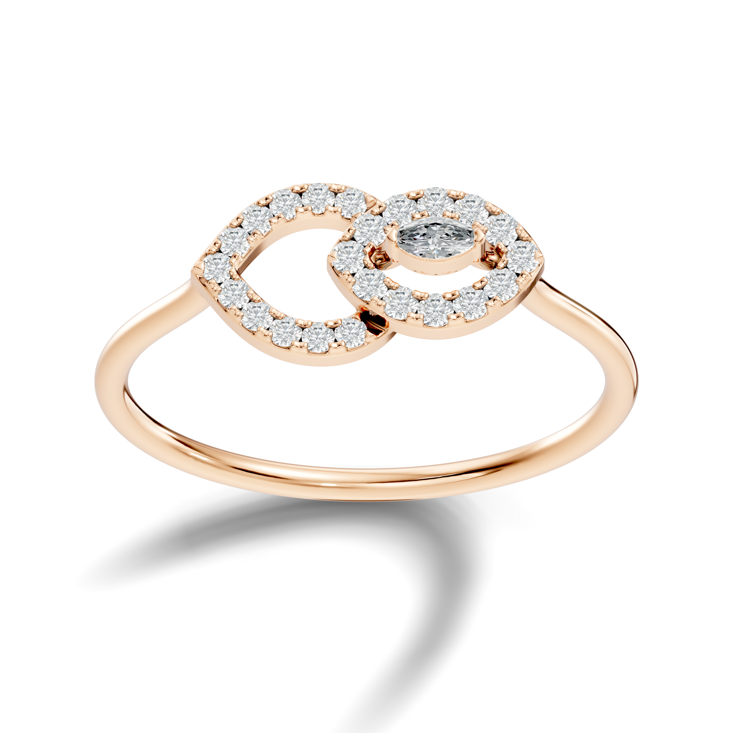 Round and Marquise Cut Lab Grown & Natural Diamond Unique Art Deco Cluster Daily Wear Ring For Her - HIGHCARAT DIAMONDS
