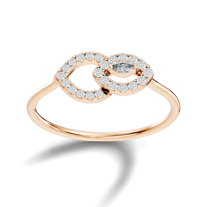 Round and Marquise Cut Lab Grown & Natural Diamond Unique Art Deco Cluster Daily Wear Ring For Her - HIGHCARAT DIAMONDS