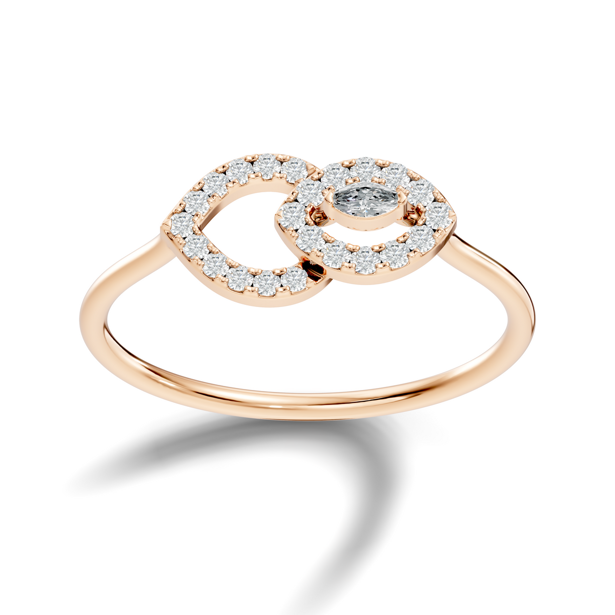 Round and Marquise Cut Lab Grown & Natural Diamond Unique Art Deco Cluster Daily Wear Ring For Her - HIGHCARAT DIAMONDS
