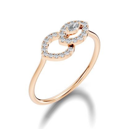 Round and Marquise Cut Lab Grown & Natural Diamond Unique Art Deco Cluster Daily Wear Ring For Her - HIGHCARAT DIAMONDS