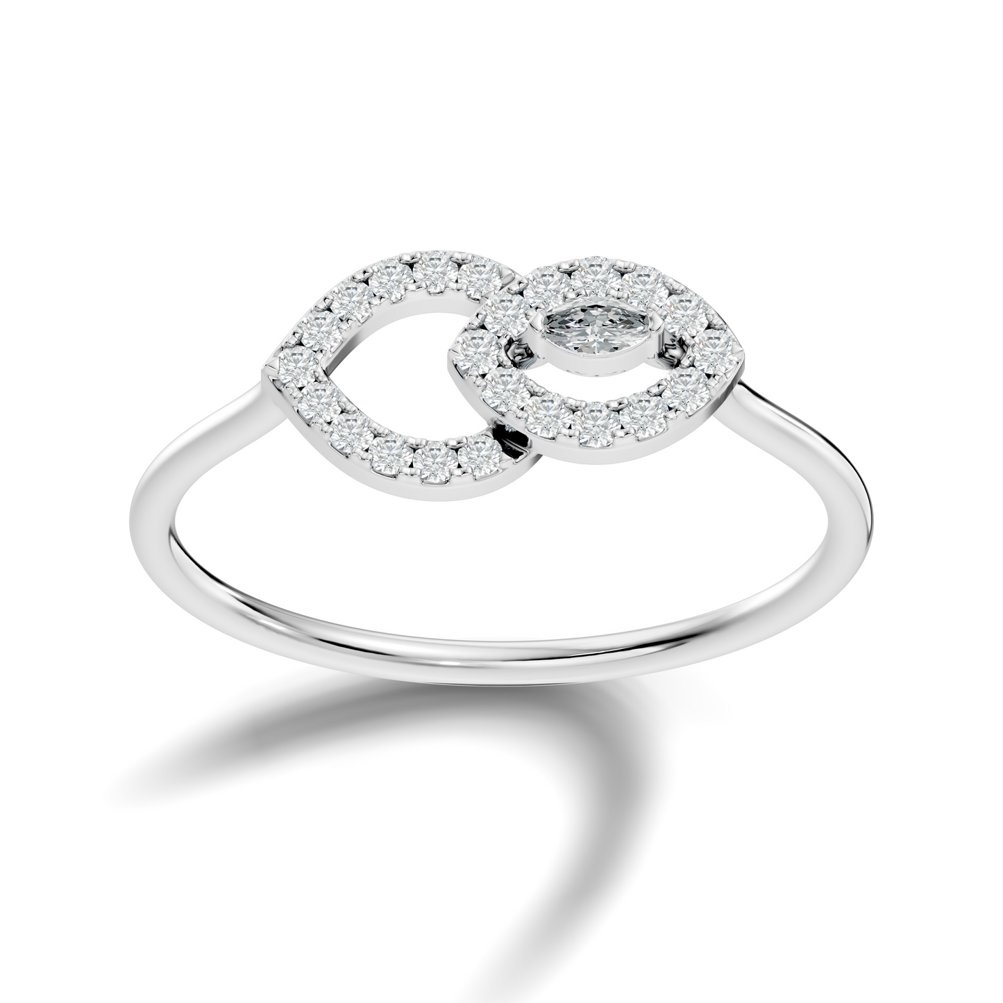 Round and Marquise Cut Lab Grown & Natural Diamond Unique Art Deco Cluster Daily Wear Ring For Her - HIGHCARAT DIAMONDS