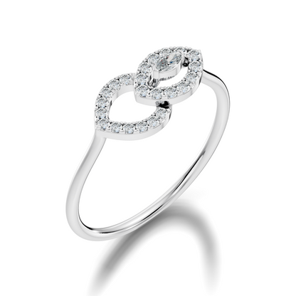 Round and Marquise Cut Lab Grown & Natural Diamond Unique Art Deco Cluster Daily Wear Ring For Her - HIGHCARAT DIAMONDS