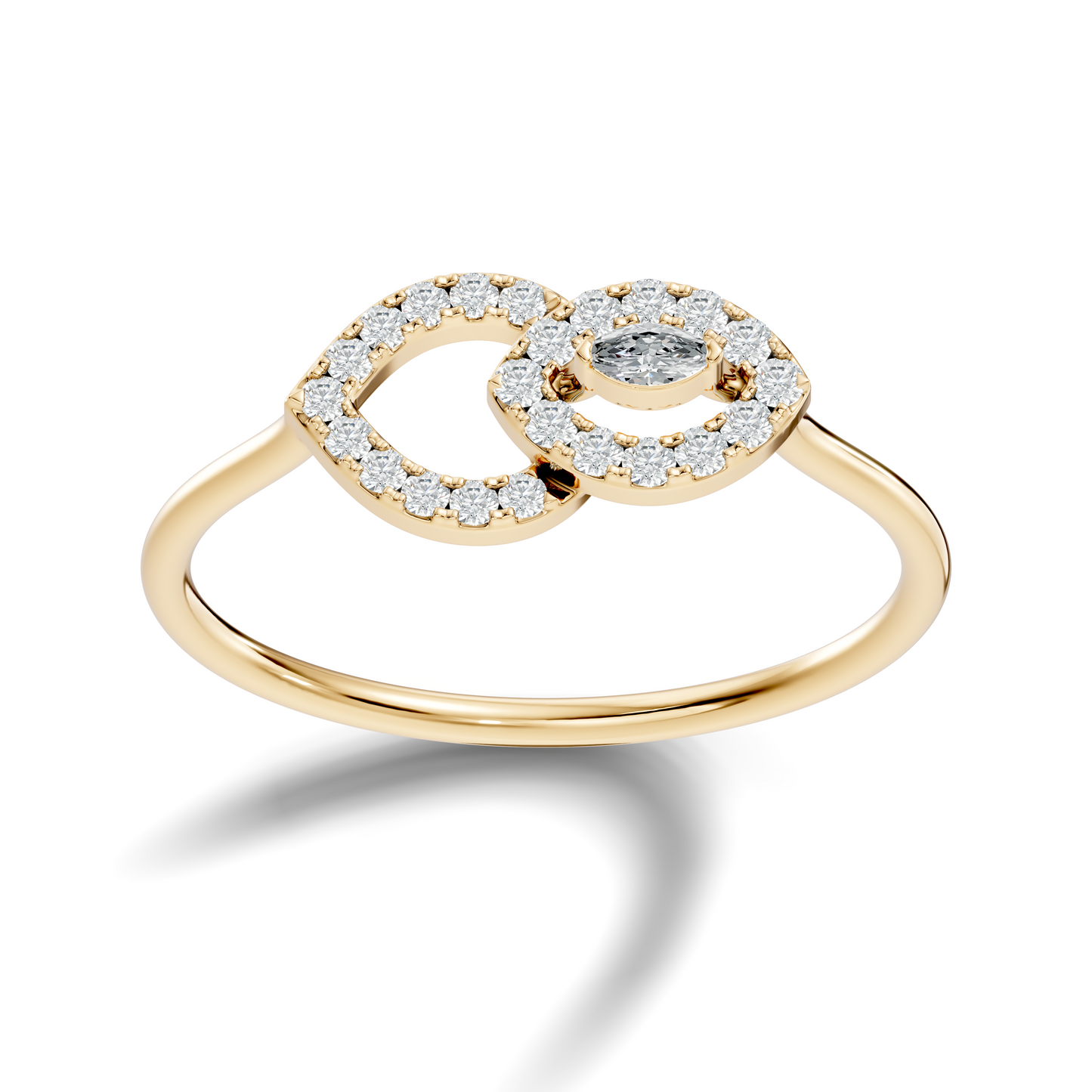 Round and Marquise Cut Lab Grown & Natural Diamond Unique Art Deco Cluster Daily Wear Ring For Her - HIGHCARAT DIAMONDS