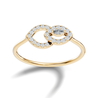 Round and Marquise Cut Lab Grown & Natural Diamond Unique Art Deco Cluster Daily Wear Ring For Her - HIGHCARAT DIAMONDS