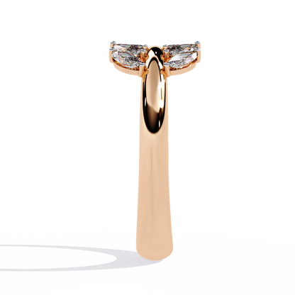 Marquise Cut Lab Grown Diamond Flora Inspired Leaf Olive Shape Antique Classics Statement Stacking Ring - HIGHCARAT DIAMONDS