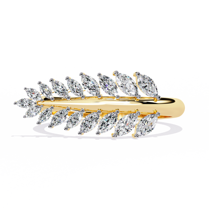 Marquise Cut Lab Grown Diamond Flora Inspired Leaf Olive Shape Antique Classics Statement Stacking Ring - HIGHCARAT DIAMONDS
