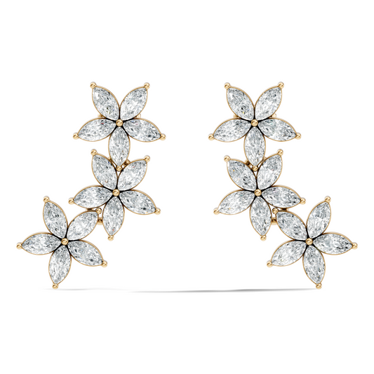 Women’s Minimalist Marquise Cut Lab-Created Diamond Earrings Classic Elegance - HIGHCARAT DIAMONDS