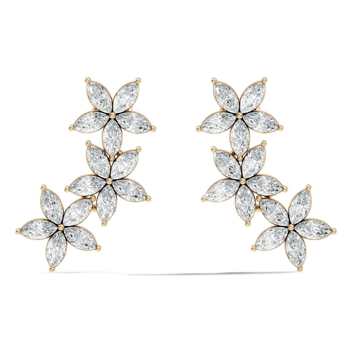 Women’s Minimalist Marquise Cut Lab-Created Diamond Earrings Classic Elegance - HIGHCARAT DIAMONDS