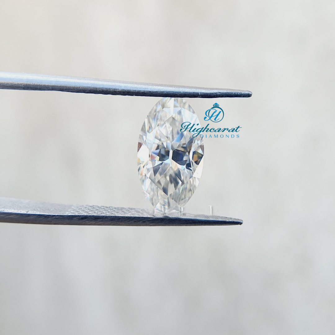 Premium lab grown Marquise diamond with graceful curves and outstanding light performance