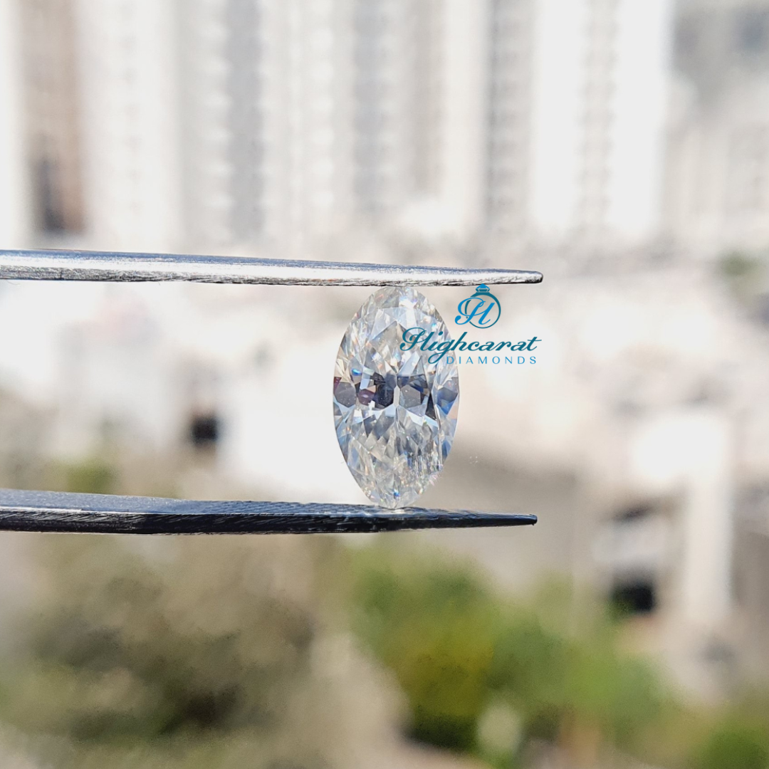 High clarity Marquise Moval style diamond designed for luxury engagement rings and fine jewelry