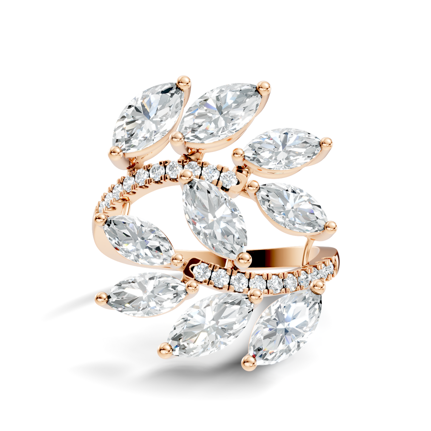 2.70Ct Marquise and Round Cut Diamond Unique Art Deco Vintage Stacking Engagement Ring For Women's - HIGHCARAT DIAMONDS