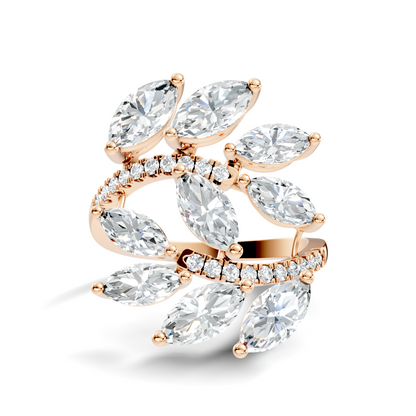 2.70Ct Marquise and Round Cut Diamond Unique Art Deco Vintage Stacking Engagement Ring For Women's - HIGHCARAT DIAMONDS