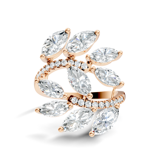 2.70Ct Marquise and Round Cut Diamond Unique Art Deco Vintage Stacking Engagement Ring For Women's - HIGHCARAT DIAMONDS