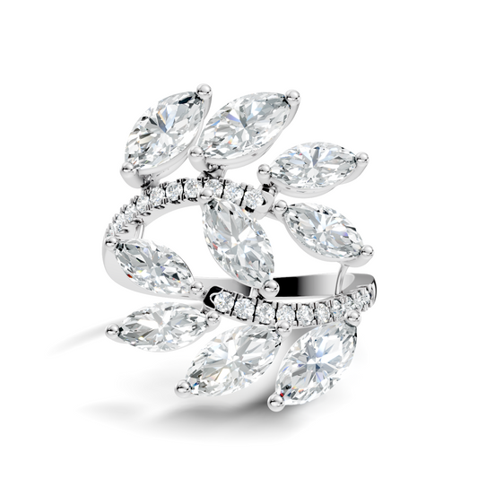 2.70Ct Marquise and Round Cut Diamond Unique Art Deco Vintage Stacking Engagement Ring For Women's - HIGHCARAT DIAMONDS