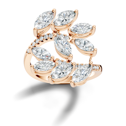 2.70Ct Marquise and Round Cut Diamond Unique Art Deco Vintage Stacking Engagement Ring For Women's - HIGHCARAT DIAMONDS