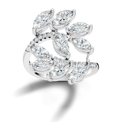 2.70Ct Marquise and Round Cut Diamond Unique Art Deco Vintage Stacking Engagement Ring For Women's - HIGHCARAT DIAMONDS
