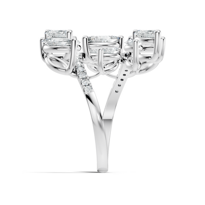 2.70Ct Marquise and Round Cut Diamond Unique Art Deco Vintage Stacking Engagement Ring For Women's - HIGHCARAT DIAMONDS